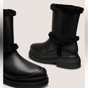 New Stuart Weitzman Charli Cozi Sportlift fur lined bootie